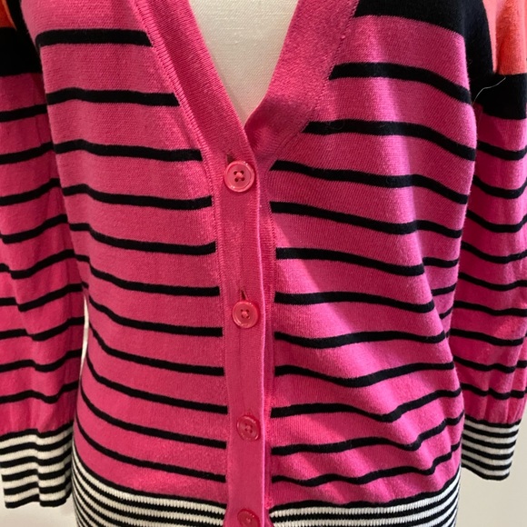 LOFT by Ann Taylor Button Up Cardigan in Fun Fuscia - Womens S - Picture 3 of 10
